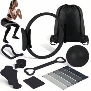 Black Pilates Fitness Set (14pcs)